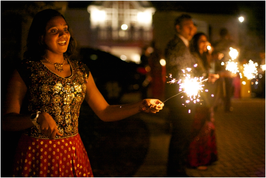 sparkler exit at wedding reception