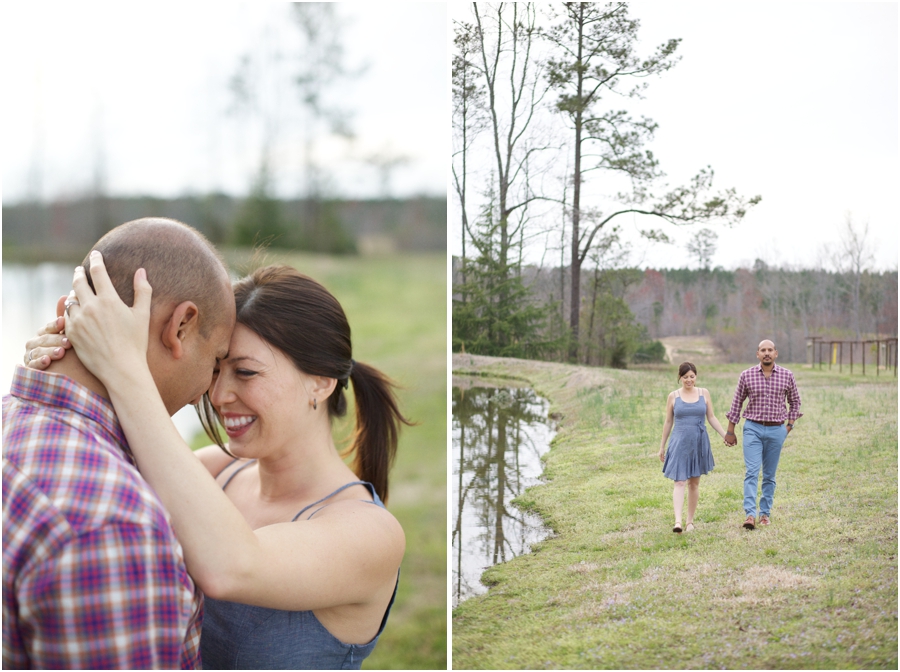 romantic lakeside engagement photography, north carolina  