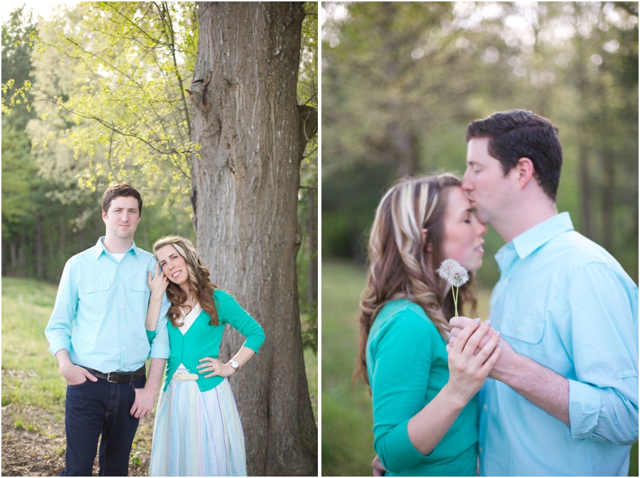 romantic spring engagement portraits, nc vineyard engagement photography