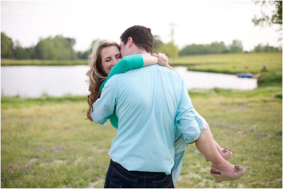 romantic engagement portraits, lake engagement photography