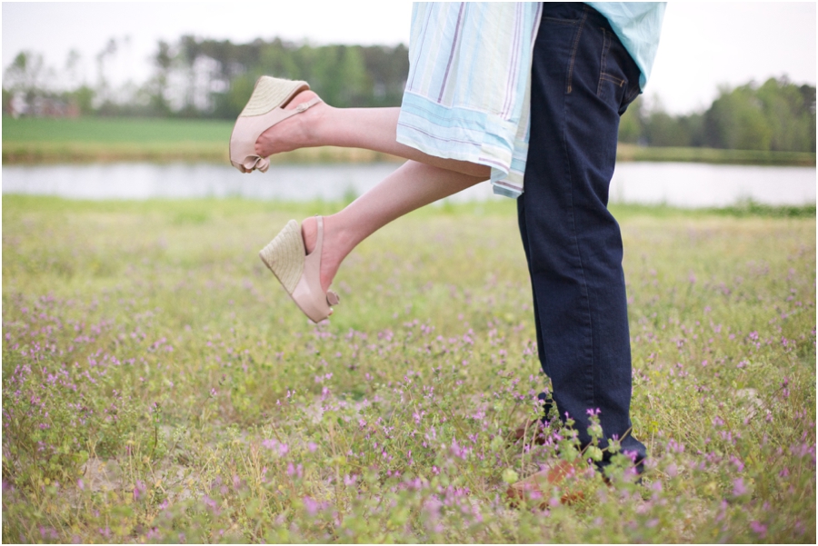 romantic lift-kiss, nc vineyard engagement photography 
