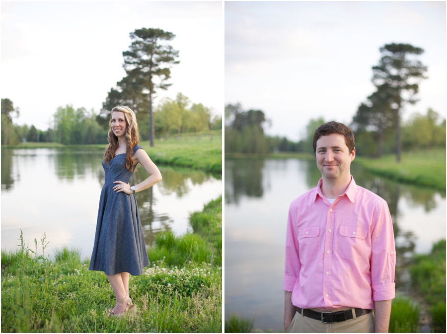 waterfront portrait photography, nc vineyard engagement 