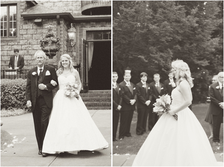 father of the bride walking daughter up the aisle, vintage garden wedding photography