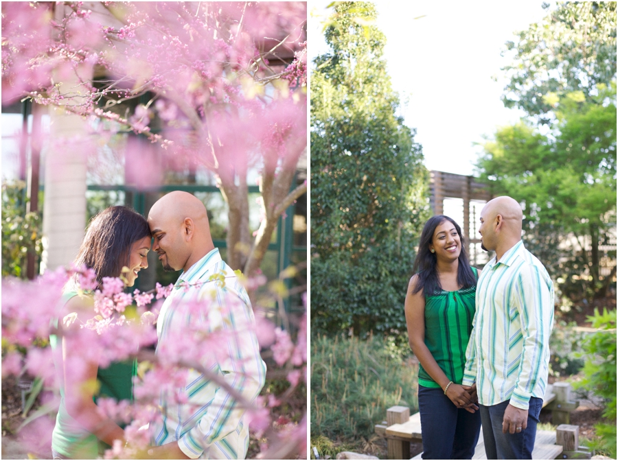 redbuds in bloom, spring engagement photography