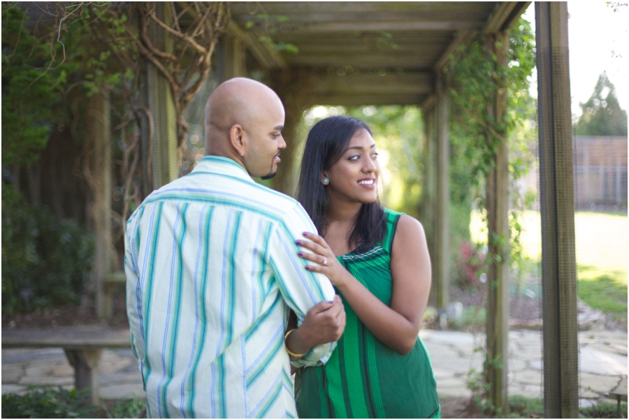 romantic garden engagement, southern couple's photography
