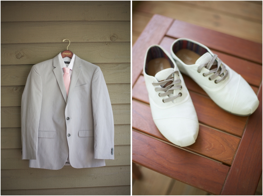 macy's groomswear, light grey suit with light pink tie, southern wedding photographers
