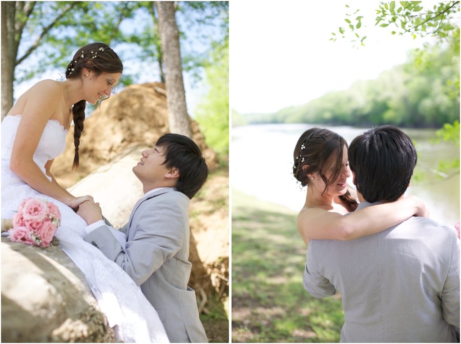 romantic wedding portraits, rustic spring wedding photography