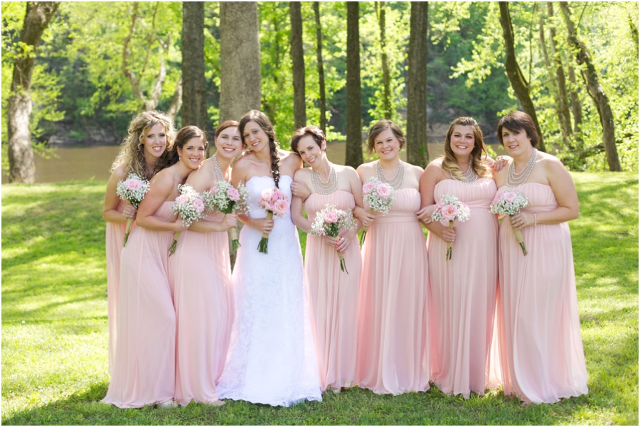 bridal party color schemes, blush pink and cream wedding color scheme, southern weddings, spring wedding photographers