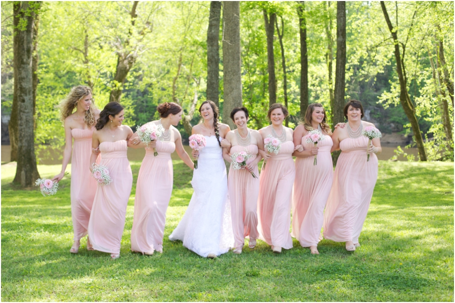 southern weddings, fun bridal party portrait poses, spring wedding photography