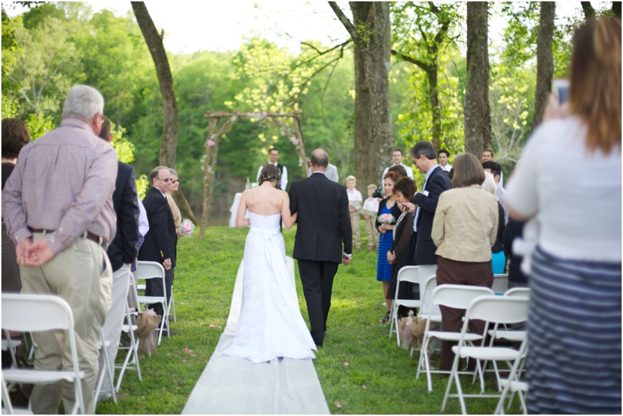bride walking up the aisle, forest wedding photography, rustic wedding photographers 