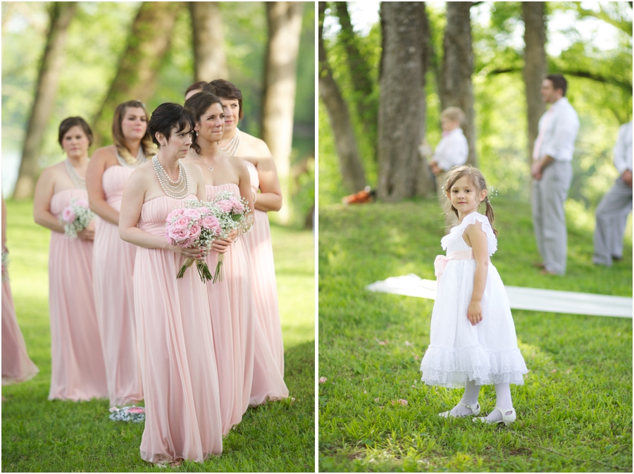 bridesmaids portraits, flowergirl at outdoor wedding, southern wedding photographers