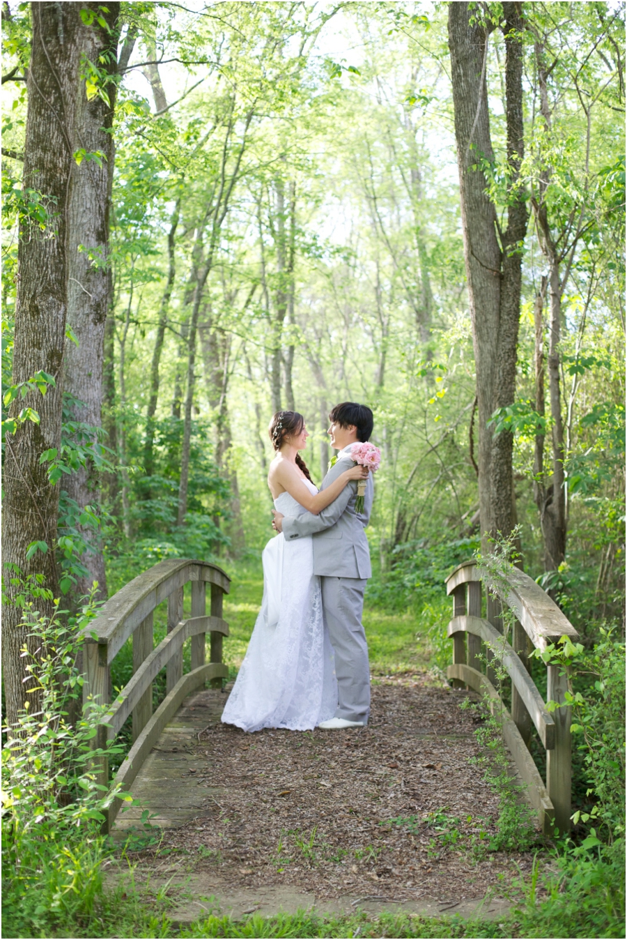 romantic forest wedding portraits, rustic wedding photography 