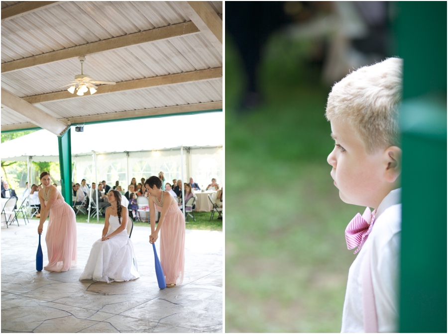 bride and bridesmaids choreographed dancing, ring bearer photography, southern wedding photographers 