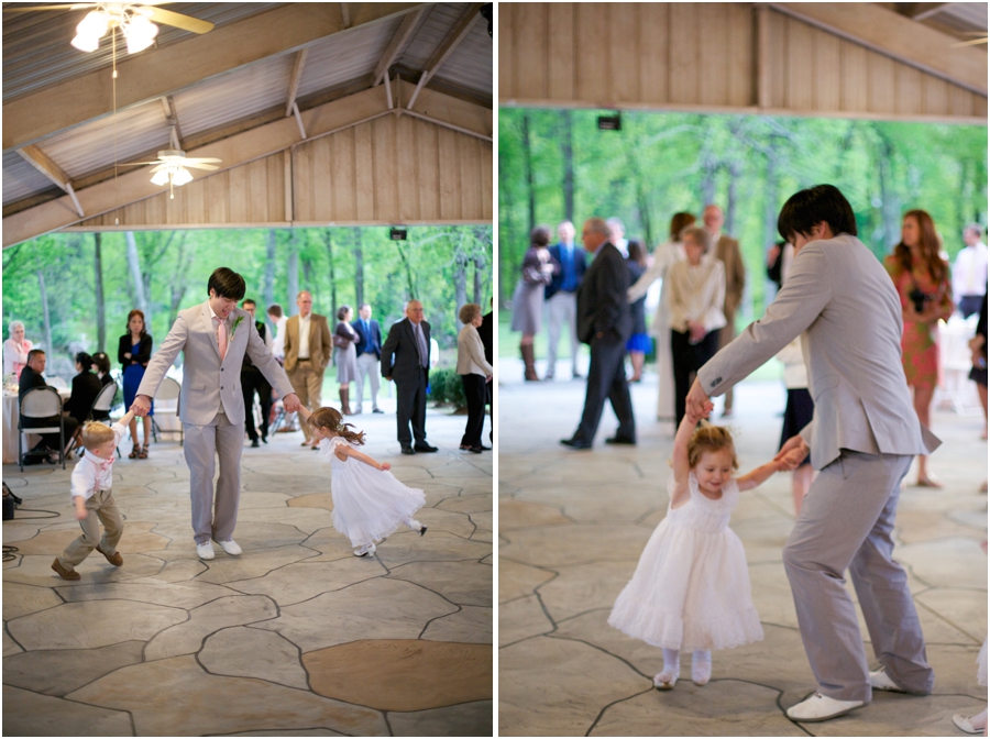 groom dancing with ring bearer and flowergirl, cute wedding reception photography
