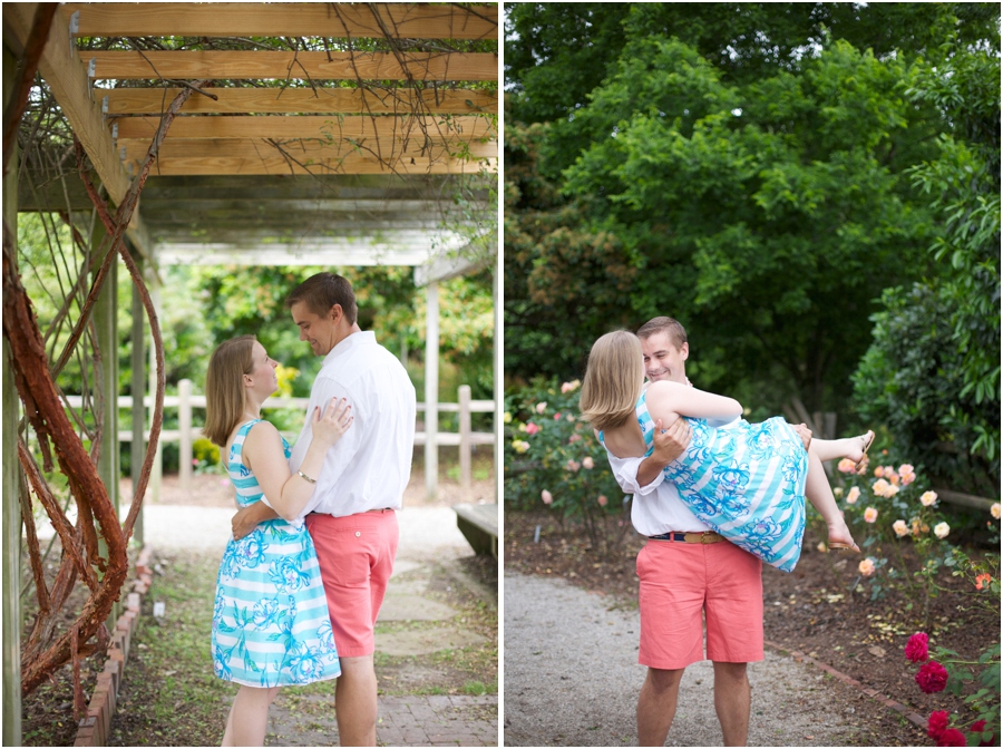 romantic summer engagement photography, garden engagement photographers