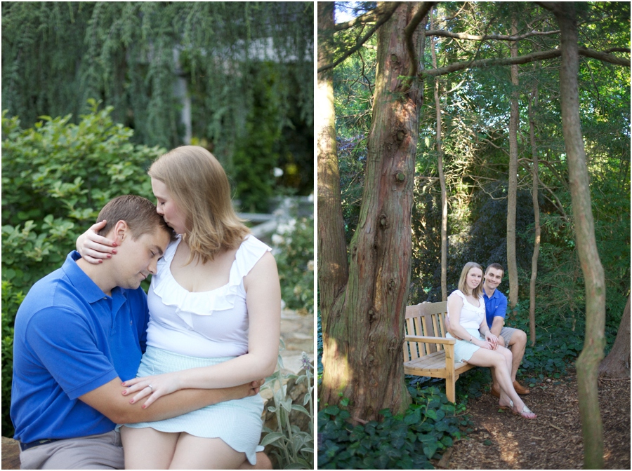 beautiful garden engagement photography, woodsy engagement photography