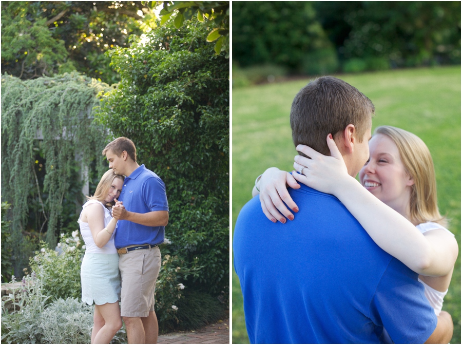 romantic garden engagement photography, outdoor engagement photography