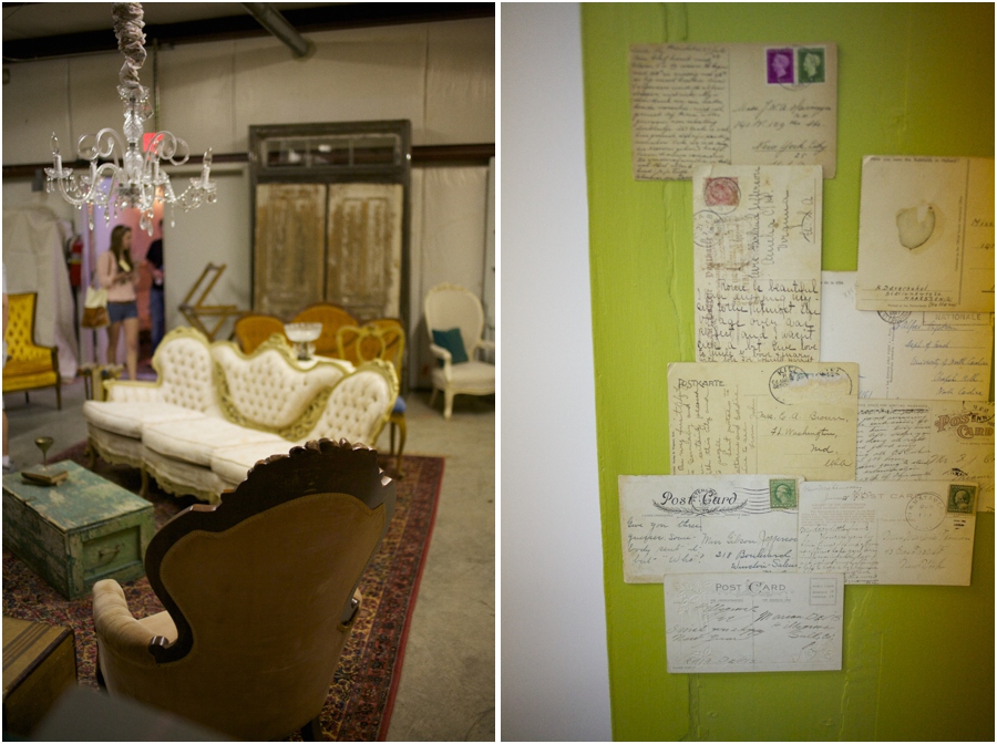 vintage furniture rentals, simply put vintage rentals, vintage postcards, vintage wedding photographers