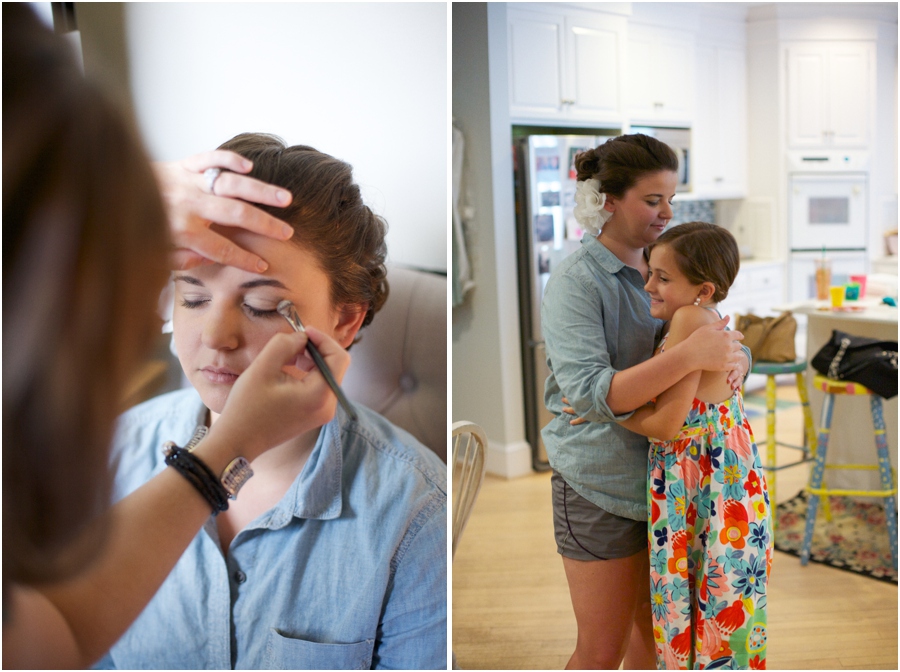bridal makeup by Cheveux Salon, bride getting ready, southern wedding photographers