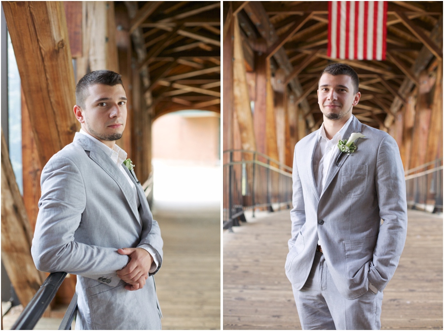 groom's light grey suit from Macy's, southern groom photography, winston salem nc wedding photographers