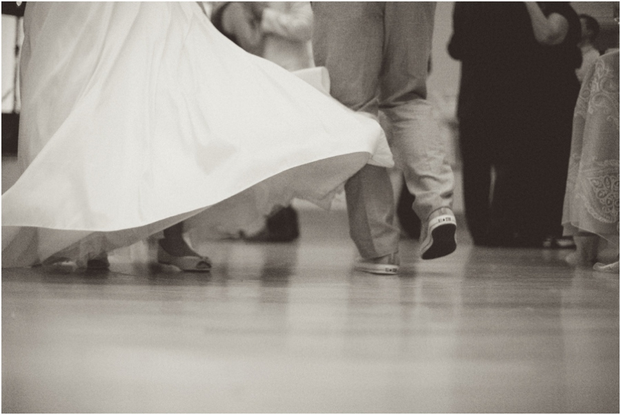 bride twirling on the dance floor, romantic old salem wedding photography