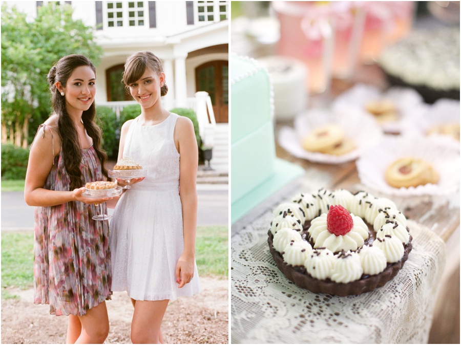 bridesmaids at southern bridal luncheon, yummy summer treats, summer wedding photography