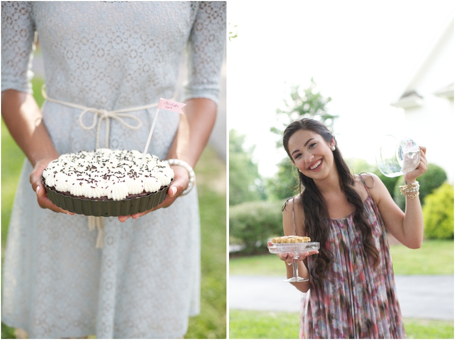 chocolate tart pie from ABC Pie Company, southern bridesmaids, summer wedding photography