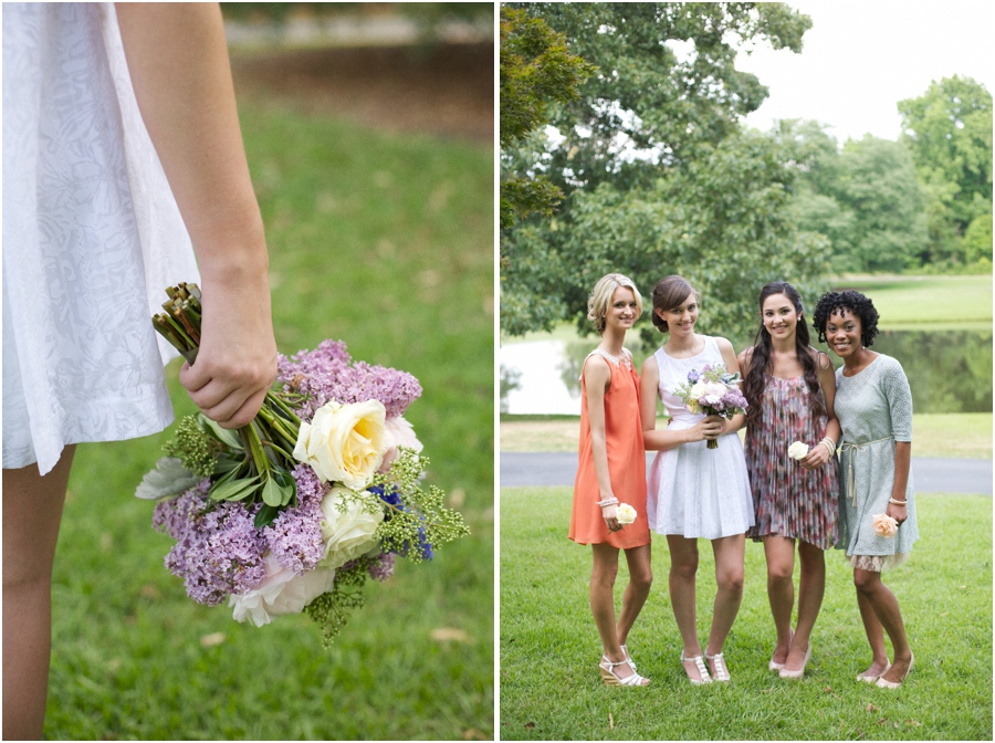 southern bridal bouquet with lilacs, roses, peonies, and puffs of cotton, editorial wedding photography, raleigh nc