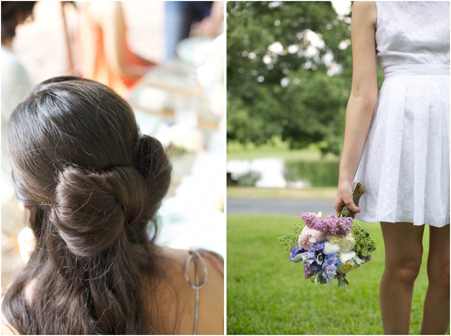 long bridesmaid hairstyles, hair bow, southern bridal photography