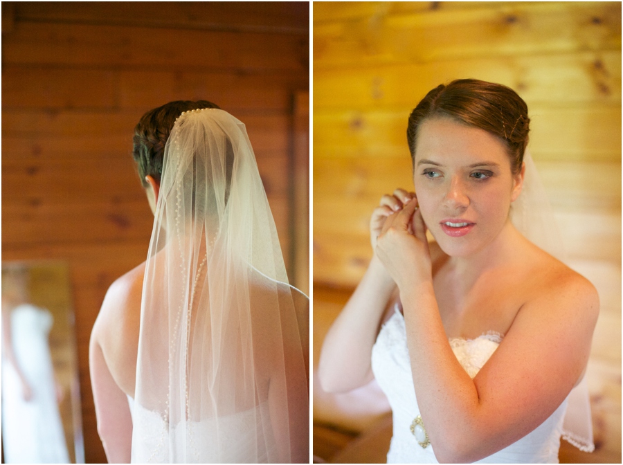 rustic wedding photography, bride getting ready