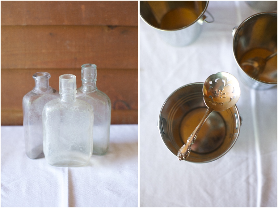 vintage bottles, vintage spoons, southern wedding photographer, raleigh nc