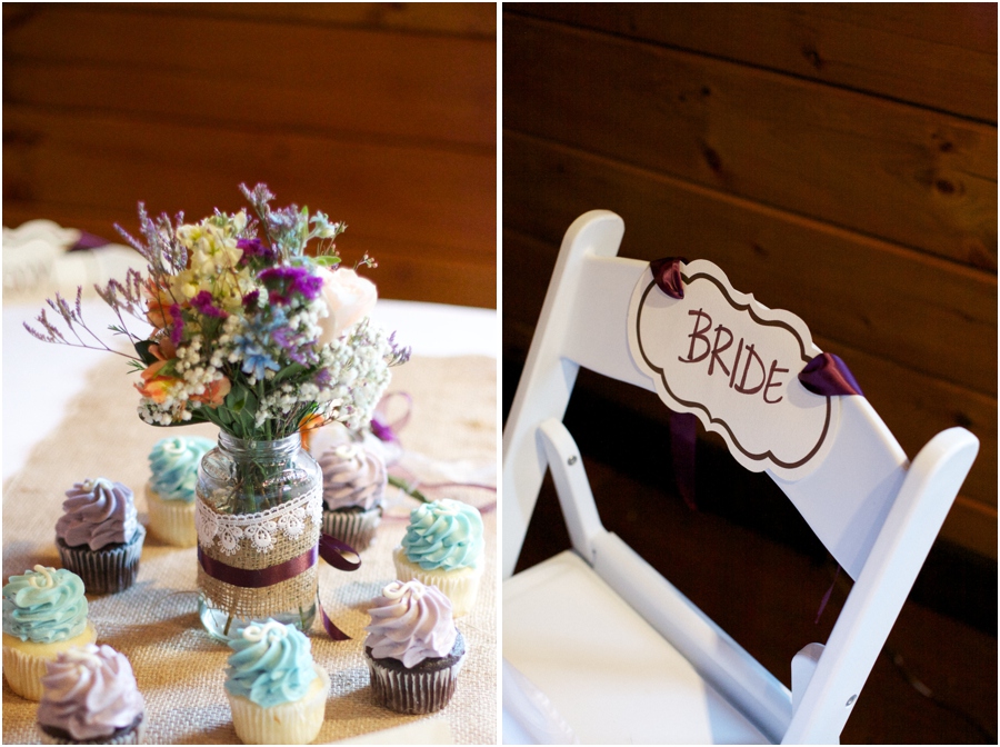 pretty rustic reception table centerpieces, bride's chair, southern wedding photographer