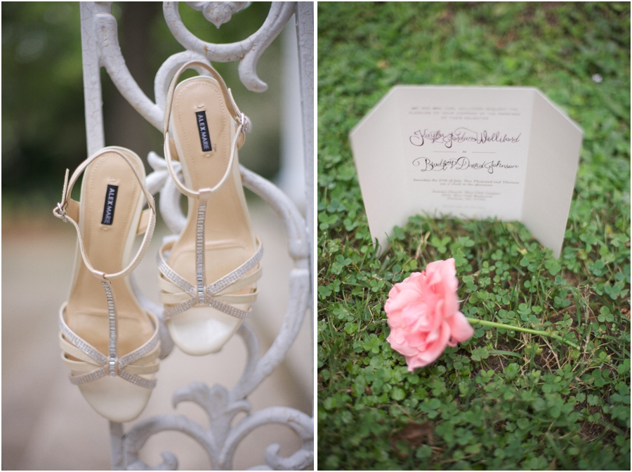 bride's cream high heels, elegant wedding stationary by Morgan Moore 