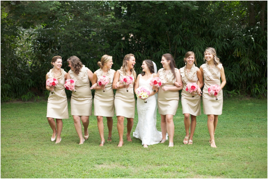 fun bridal party poses, southern wedding photography, raleigh nc