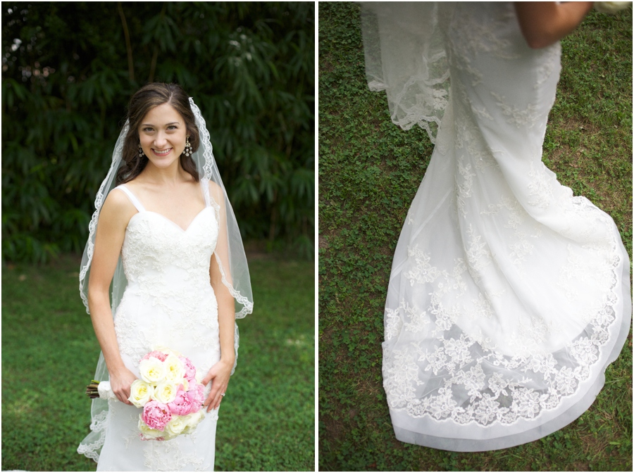 bride with long veil, wedding dress with train