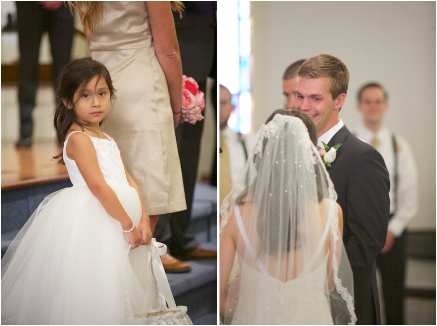cute flowergirl at north carolina wedding, southern wedding photography