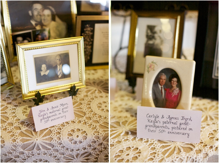 photos of several generations of the bride and groom's families at wedding reception, southern wedding photographers