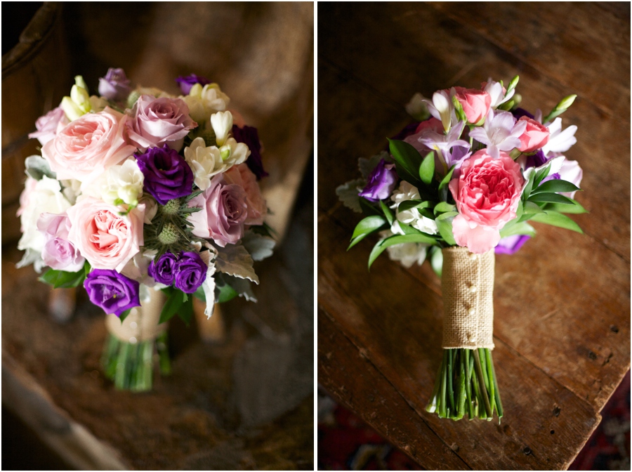 fresh floral bridal bouquets, blush pink and purple bridal bouquet by Watered Garden Florist