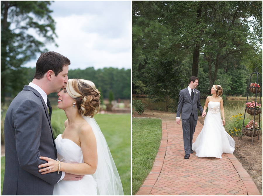 romantic forehead kiss, southern wedding photographer, raleigh nc