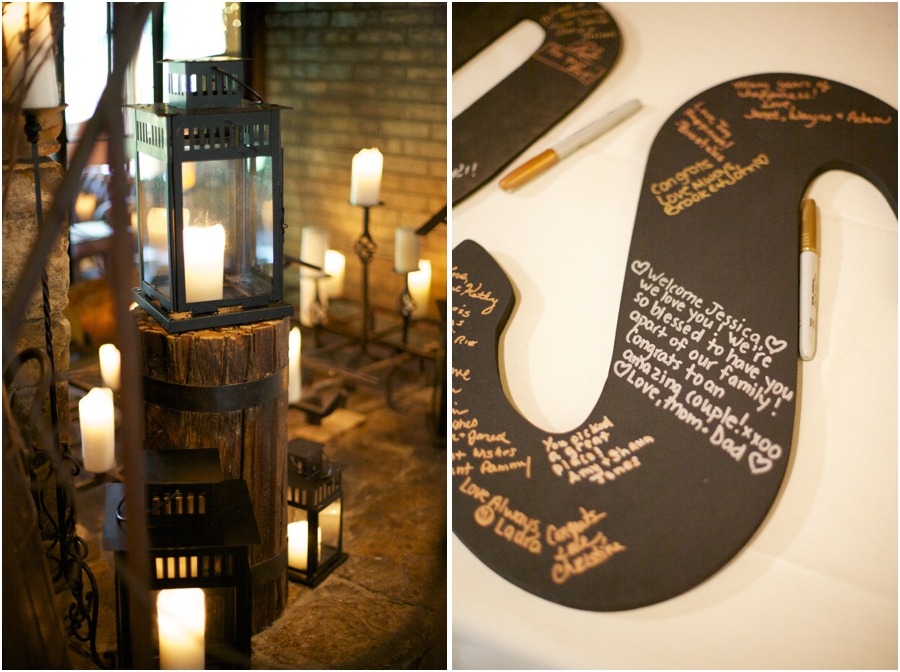 rustic wedding reception decor, cute guest book ideas