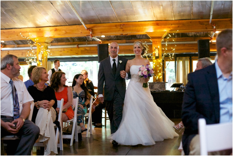 father walking bride up the aisle, angus barn wedding photography
