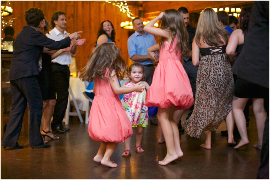 cute kids dancing at wedding reception, southern raleigh nc wedding photography