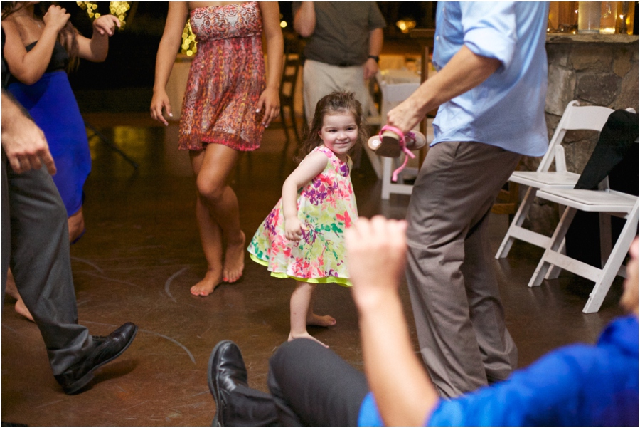a little girl dancing at the wedding reception, southern wedding photographer
