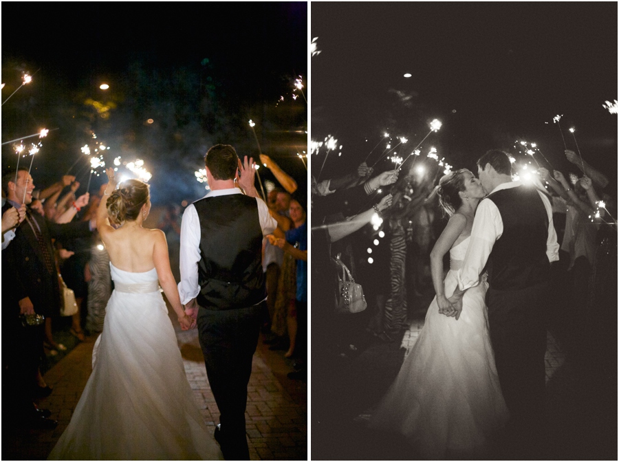 romantic wedding photography, sparkler send off