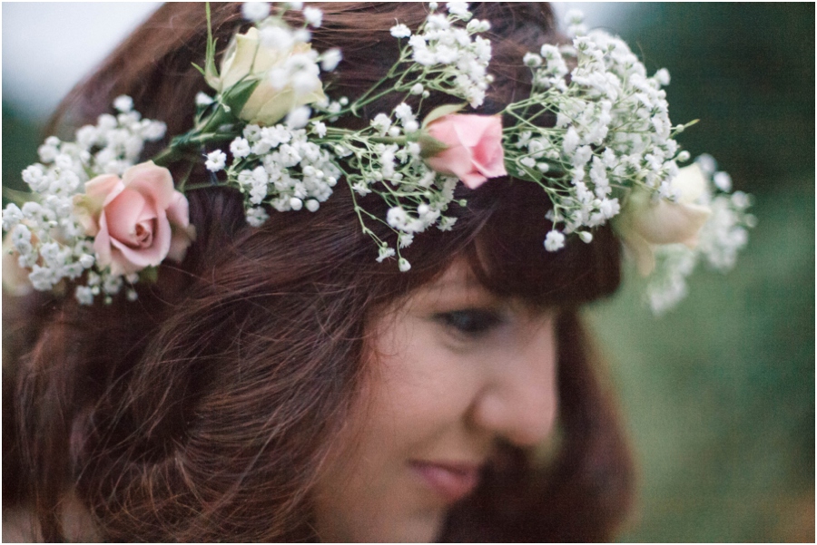 fresh flower crown, southern vintage photography