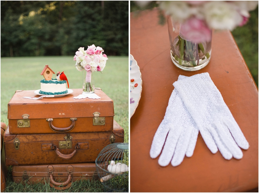 styled vintage wedding, cake table made from stacked vintage suitcases, simple wedding cakes, rustic vintage wedding photography