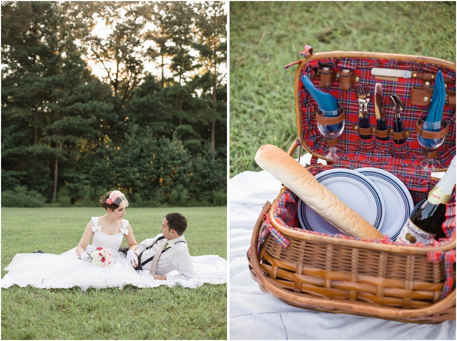 romantic vintage picnic, intimate vintage wedding photography