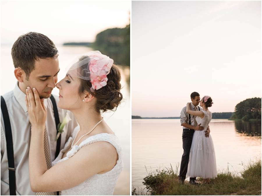 intimate lake wedding, vintage wedding photographers 