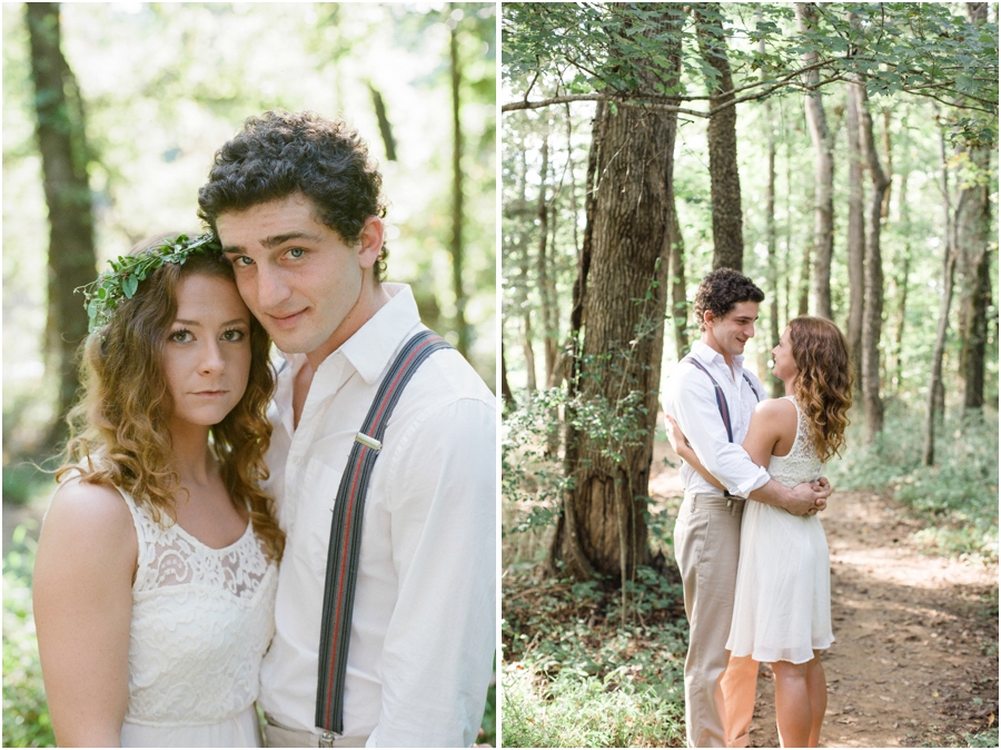 bohemian engagement photography, woodsy engagement photographer
