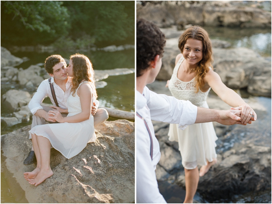 romantic bohemian engagement, intimate engagement photography